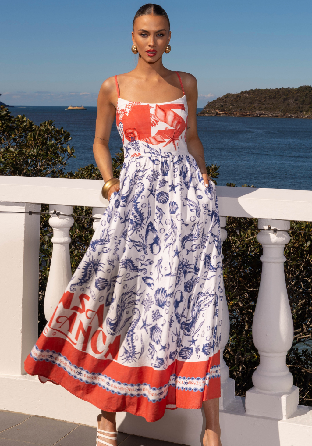 RHEA MAXI DRESS - CASABLANCA PRINT