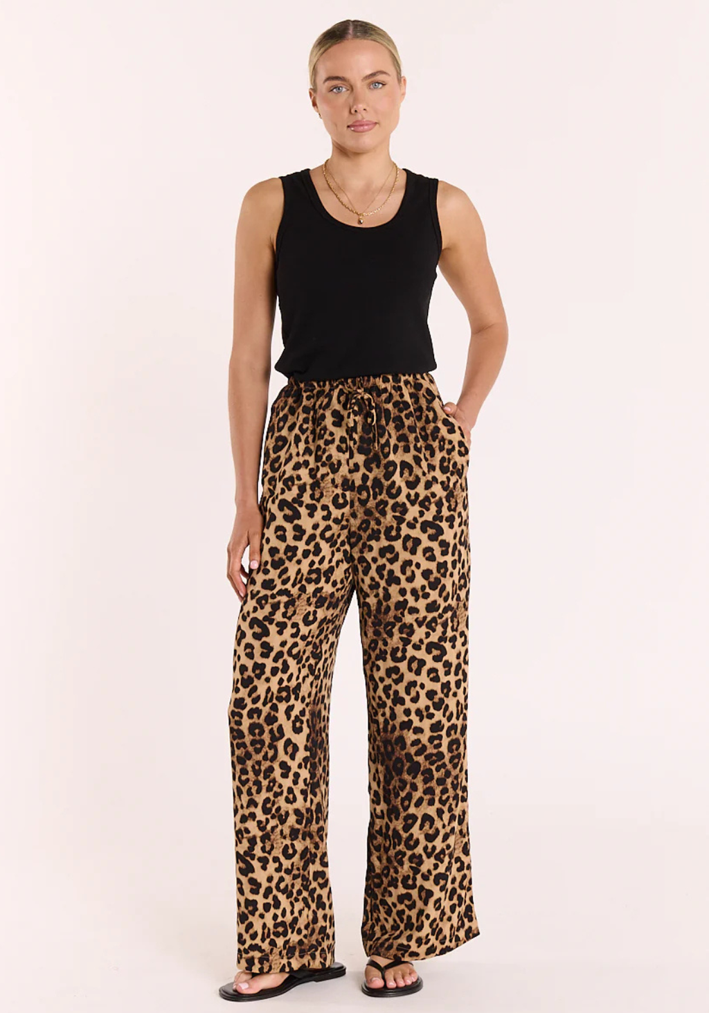 FEATHER + NOISE RILEY PANT - LEOPARD