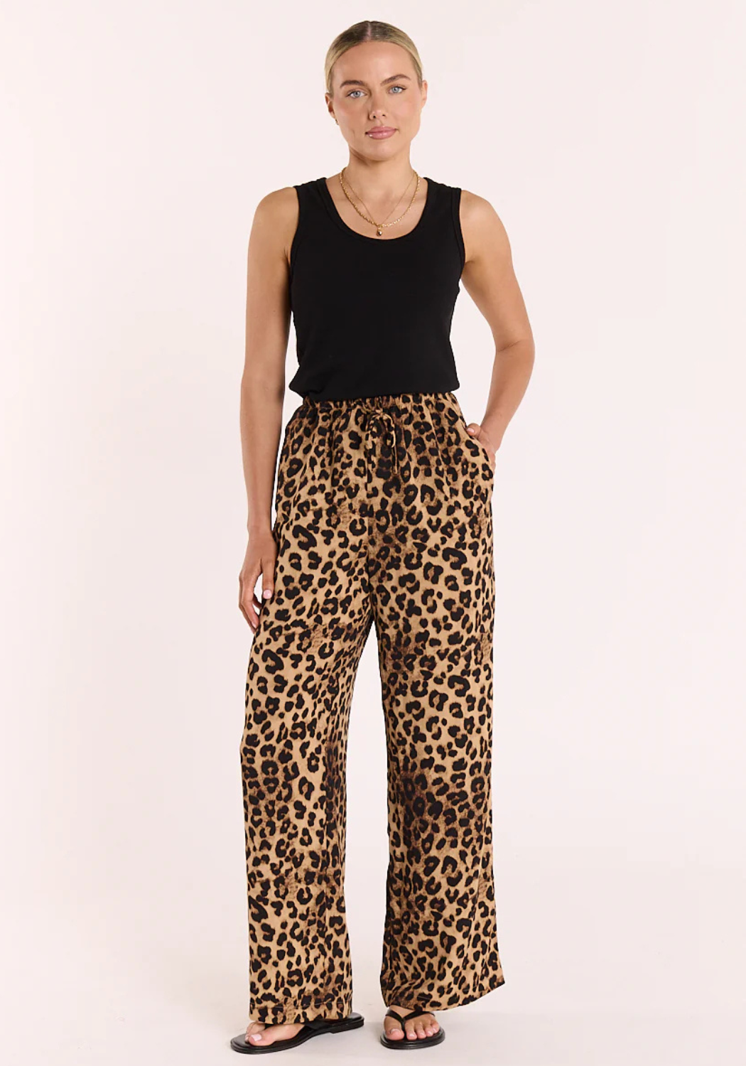 FEATHER + NOISE RILEY PANT - LEOPARD