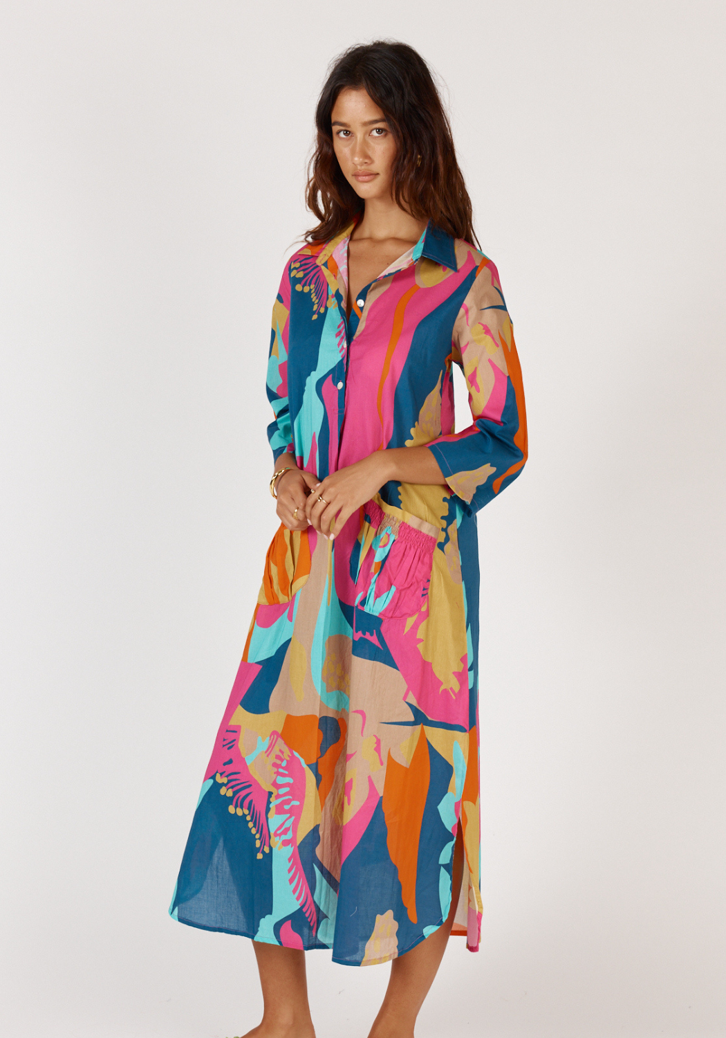 RUBYYAYA LOTUS BLOOM MIDI DRESS - MULTICOLOUR