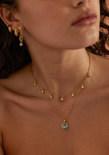 TONI MAY MIRA NECKLACE - TOPAZ/GOLD