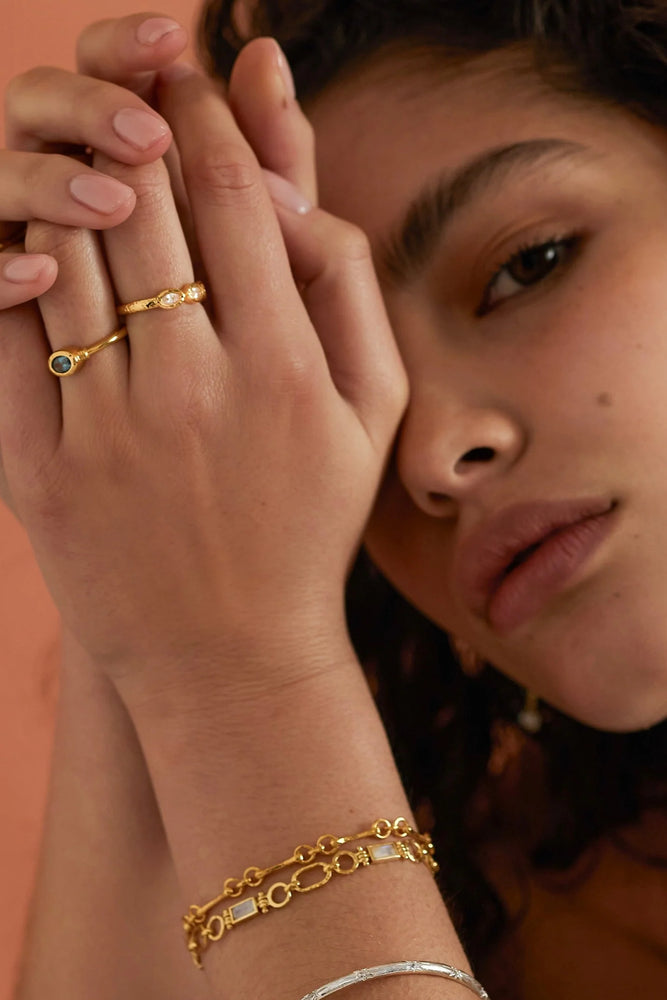 Load image into Gallery viewer, TONI MAY TILLY RING - TOPAZ/GOLD