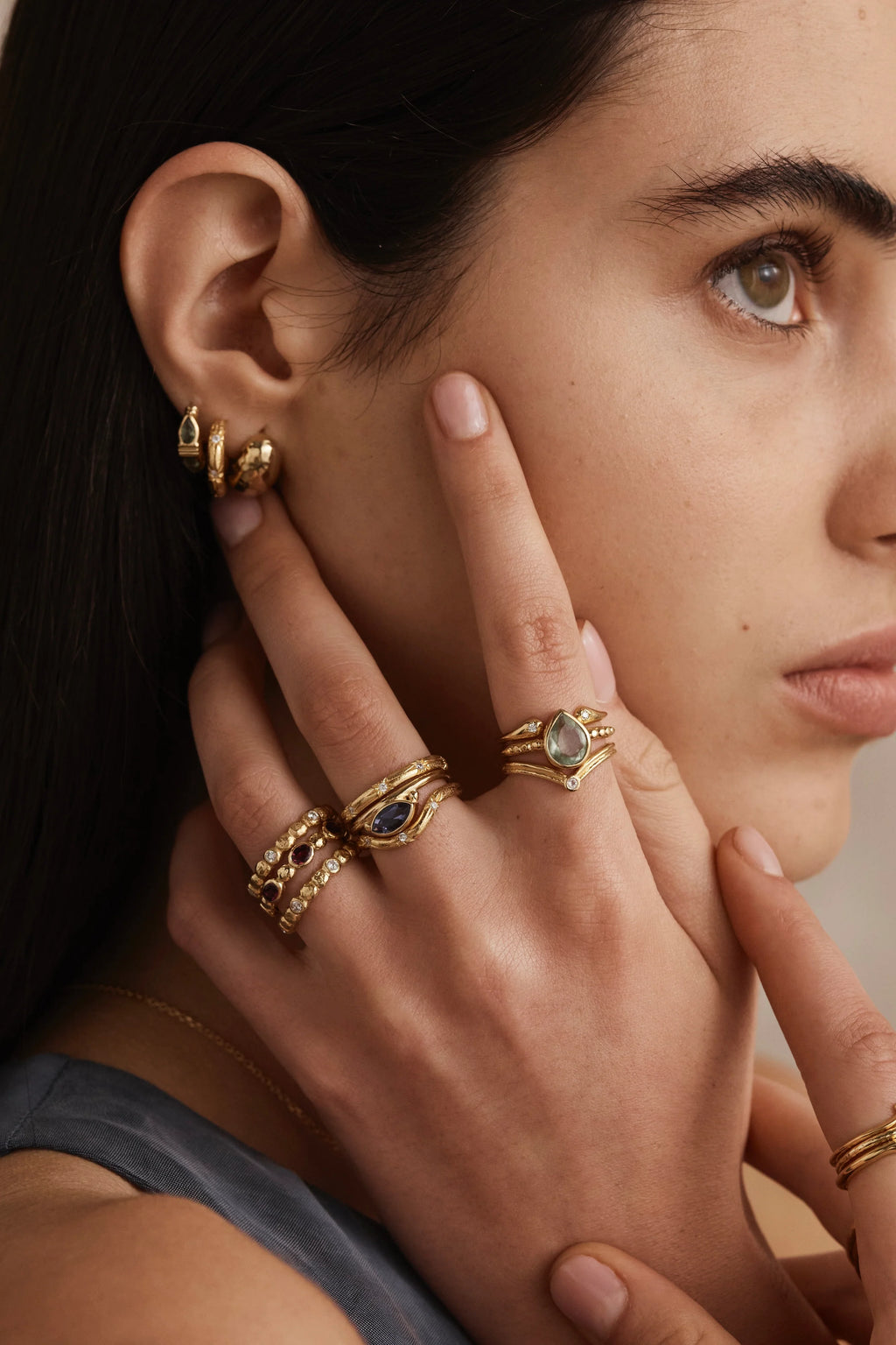 TONI MAY CROWN STACKER RING - GOLD