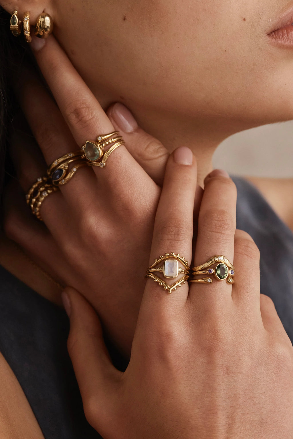 TONI MAY SOPHIA STACKER - APATITE/ GOLD