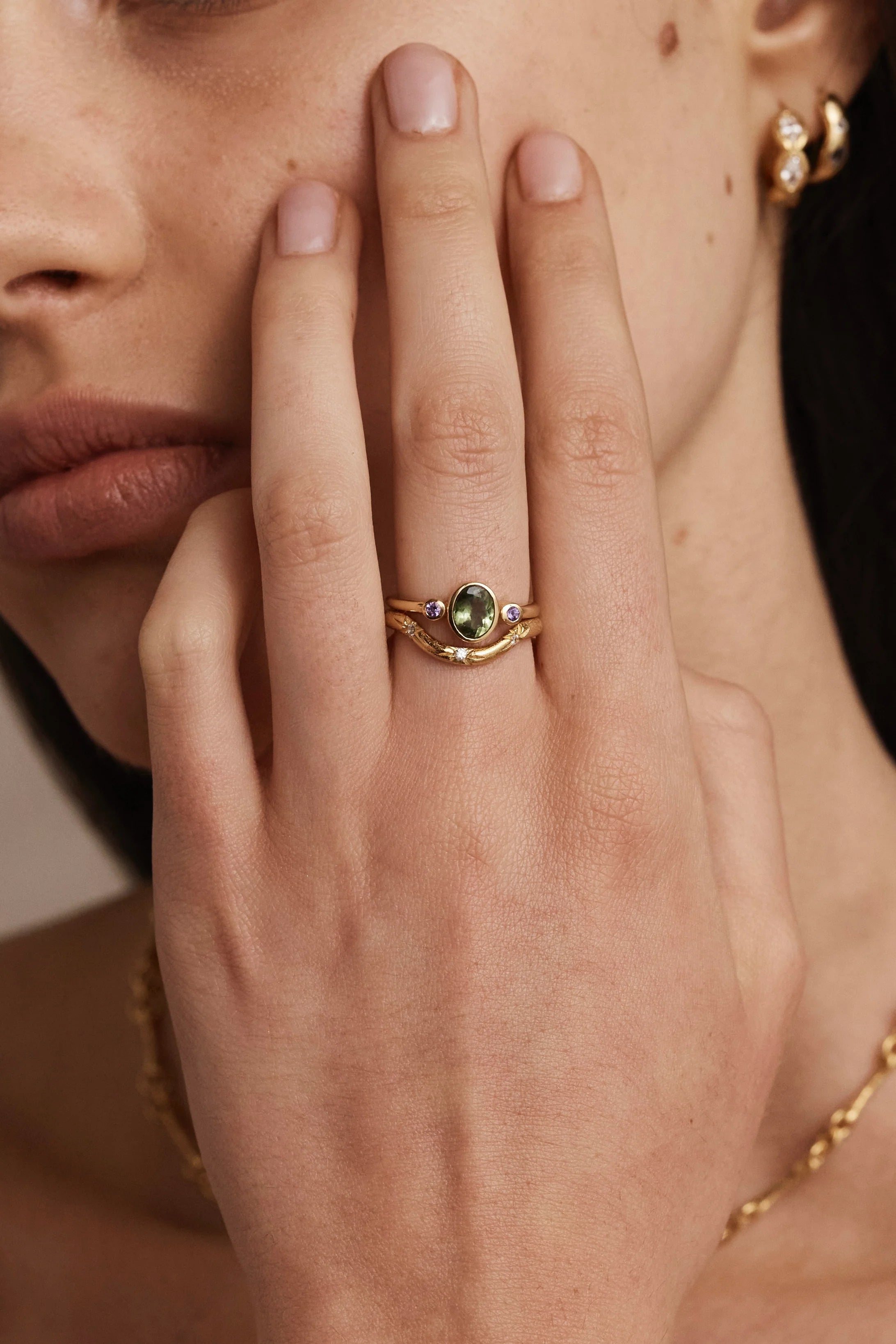 TONI MAY SOPHIA STACKER - APATITE/ GOLD