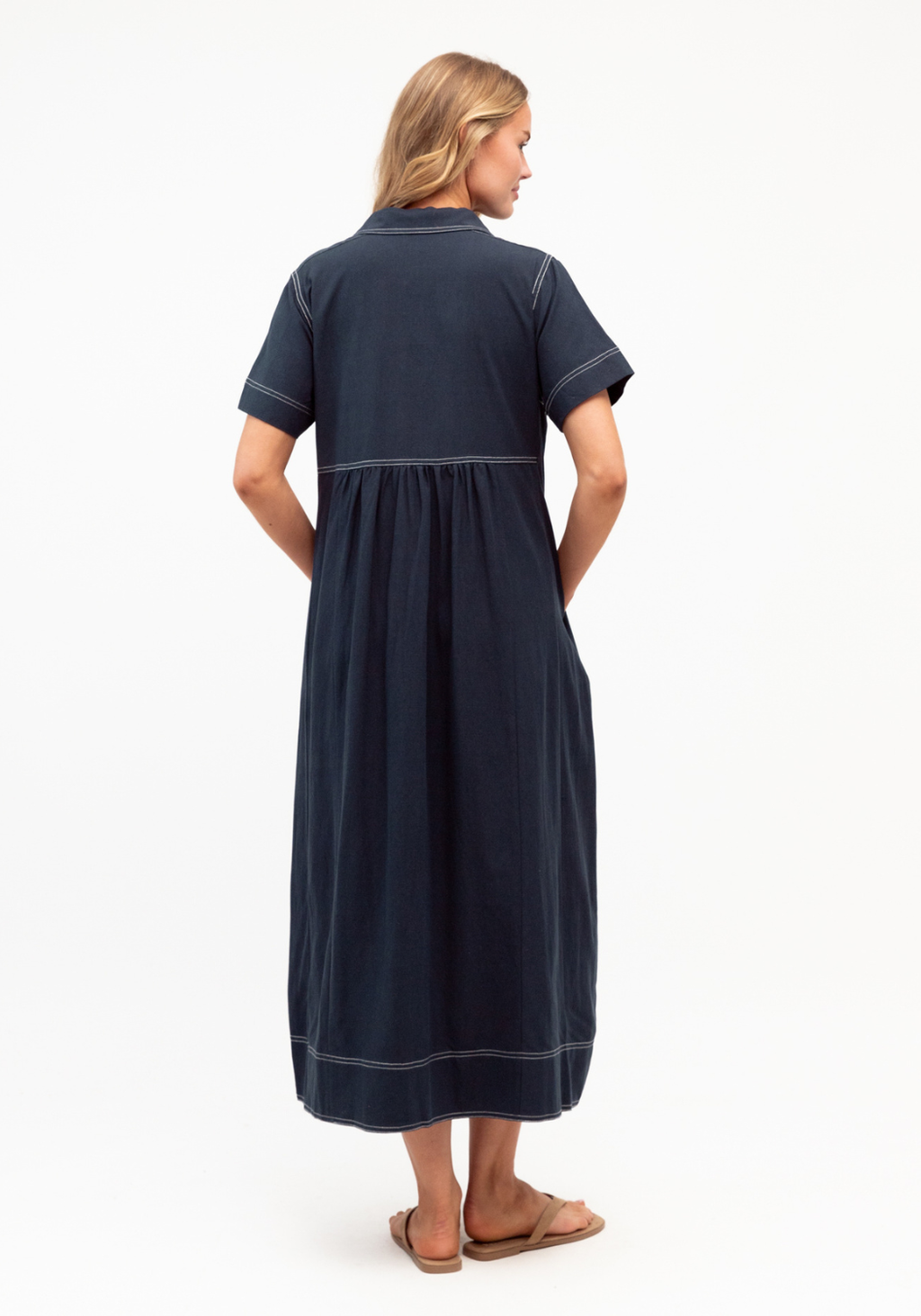 SALLY MIDI DRESS - NAVY
