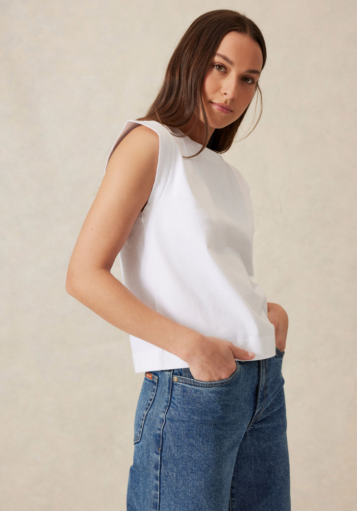 Load image into Gallery viewer, CERES LIFE EXTENDED SHOULDER TEE - WHITE