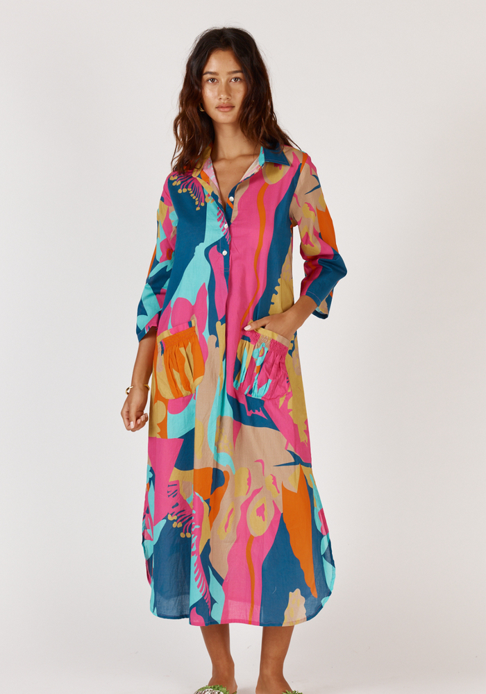 Load image into Gallery viewer, RUBYYAYA LOTUS BLOOM MIDI DRESS - MULTICOLOUR