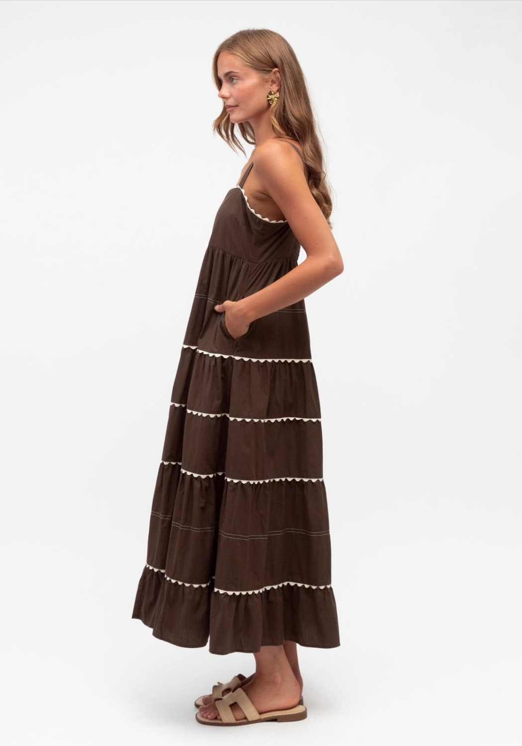 JACQ MIDI DRESS - MOCHA
