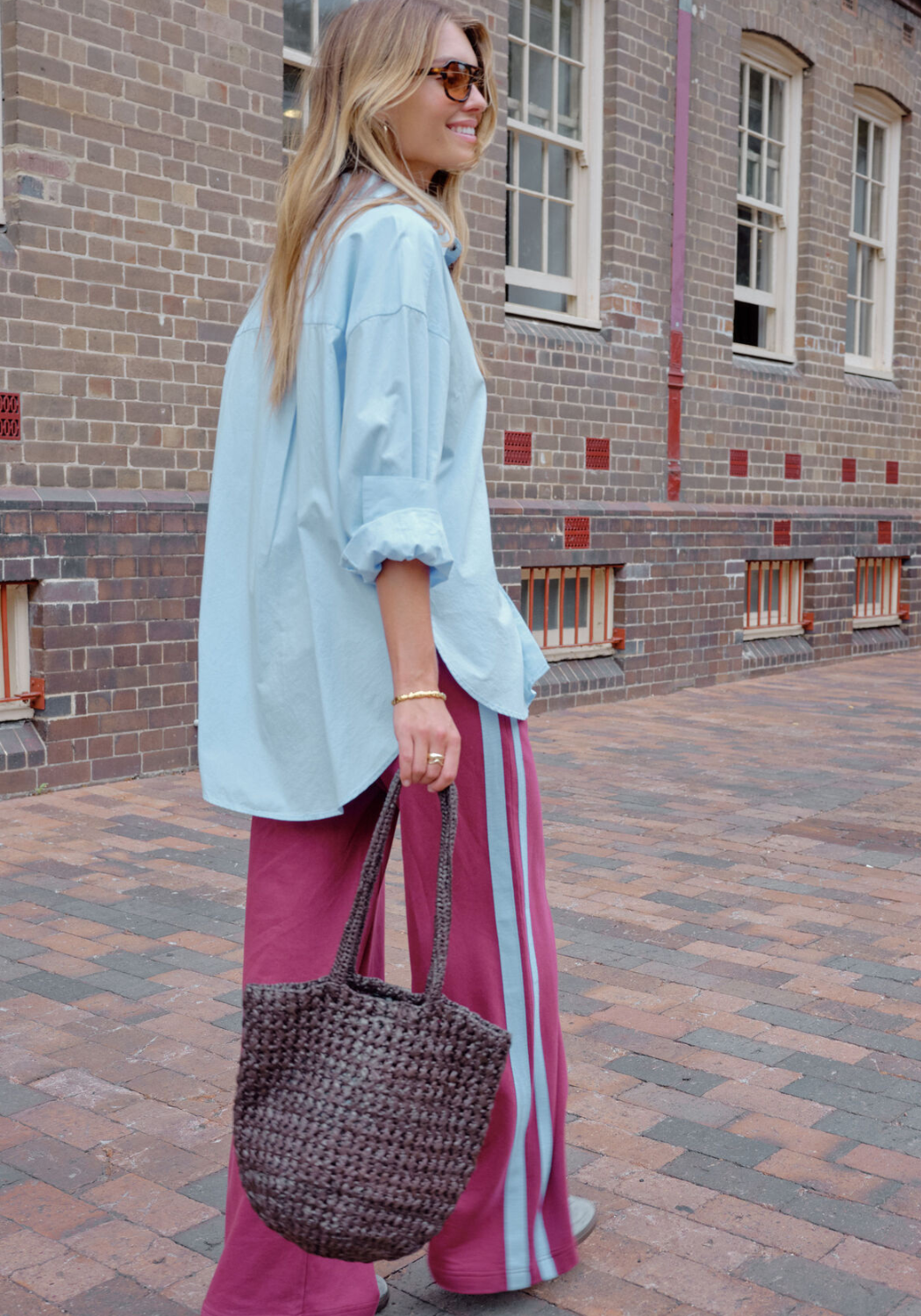 CERES LIFE PETA OVERSIZED SHIRT - CHINA BLUE