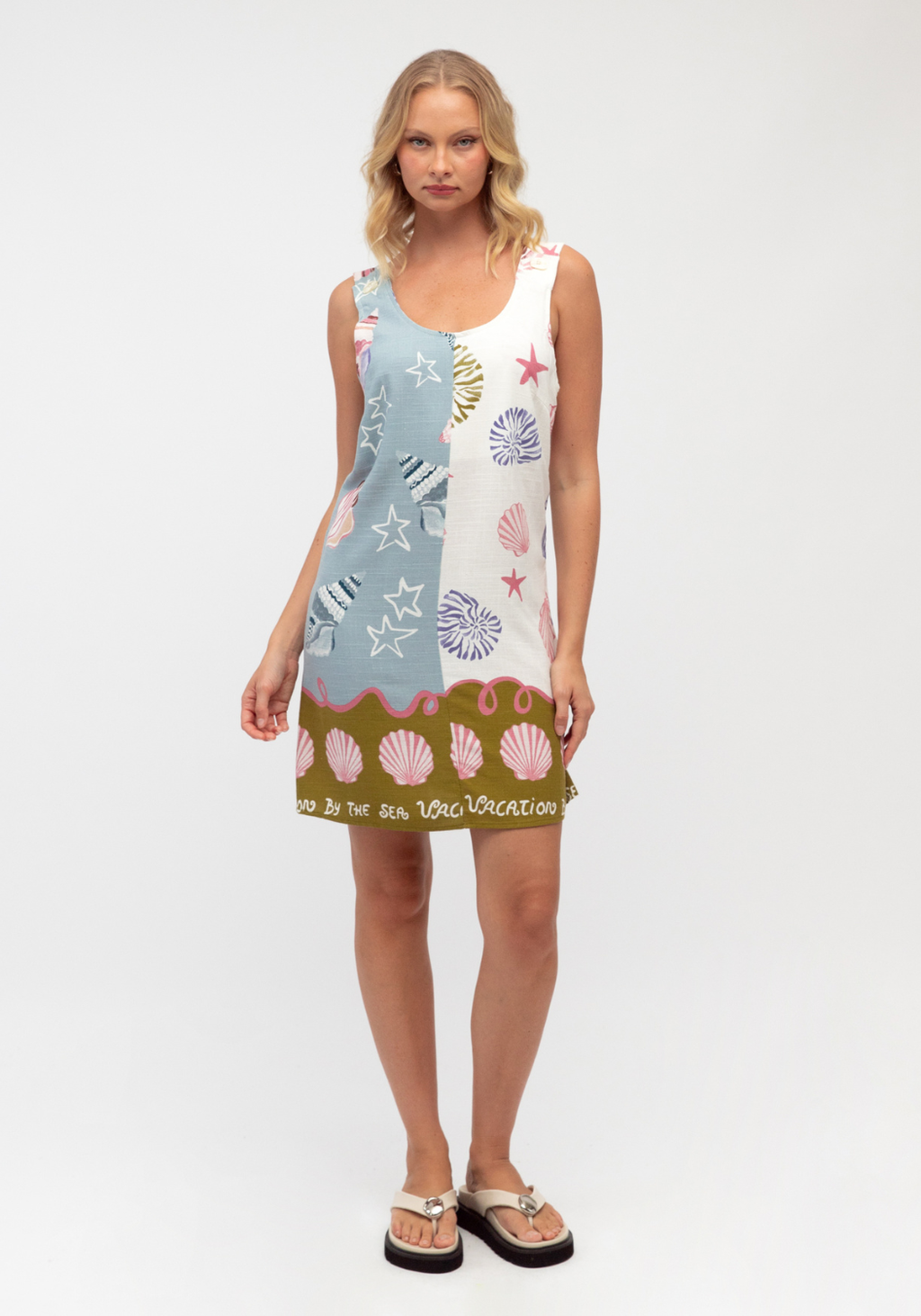 FLORENCE MINI SHIFT DRESS - SHELL PRINT
