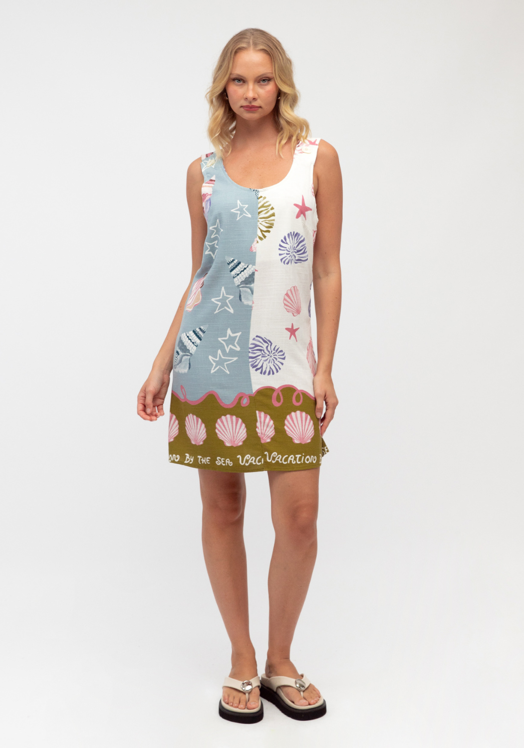 FLORENCE MINI SHIFT DRESS - SHELL PRINT