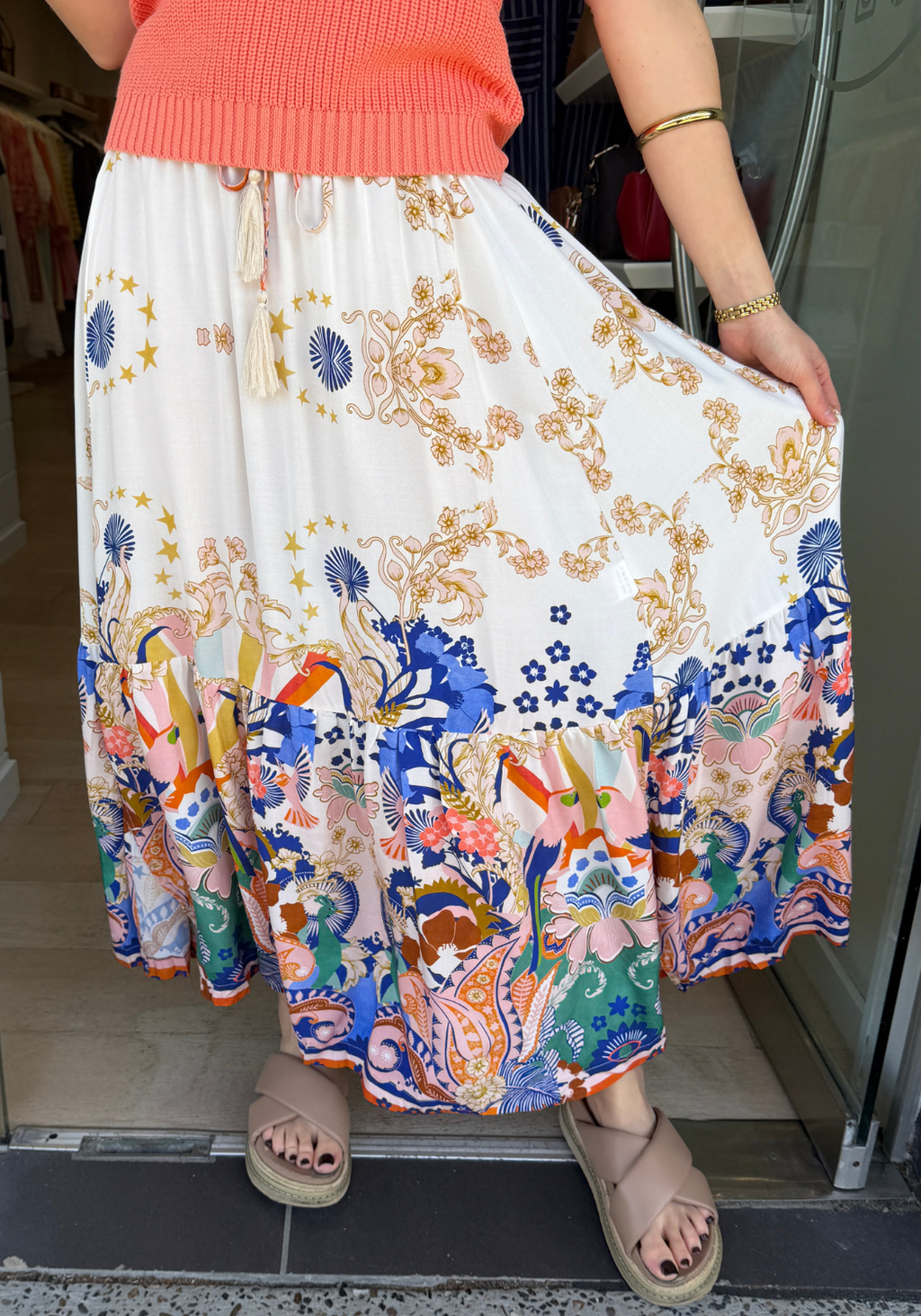KAIA MIDI SKIRT - MULTI PRINT