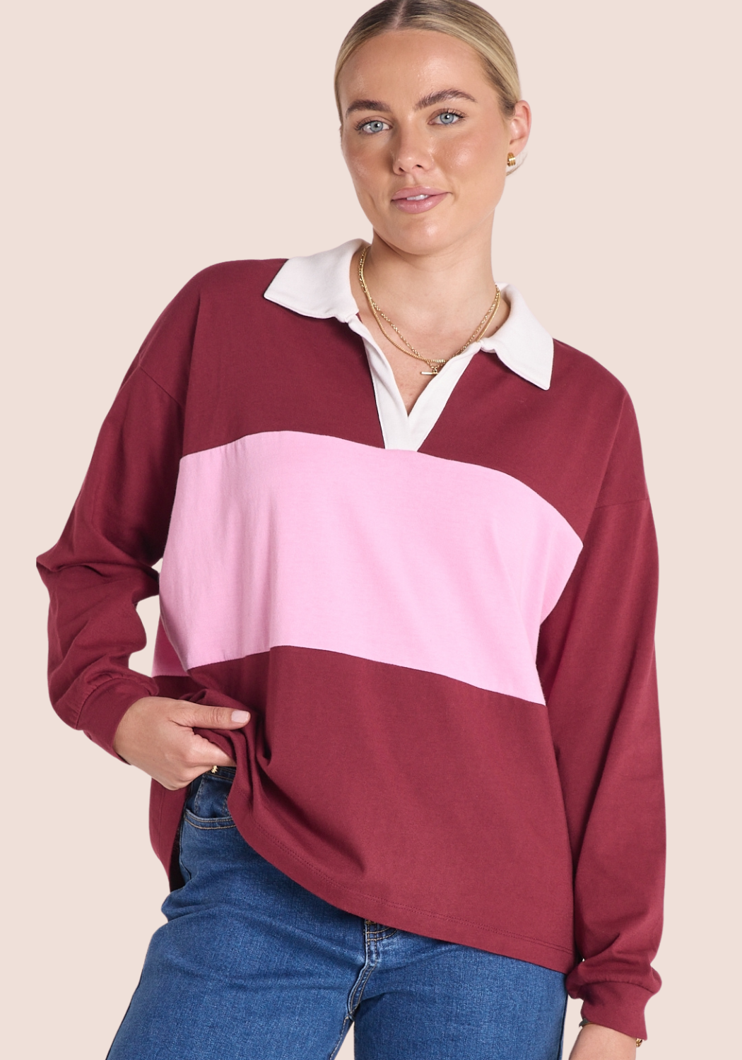 FEATHER + NOISE CARSON TOP - MAROON