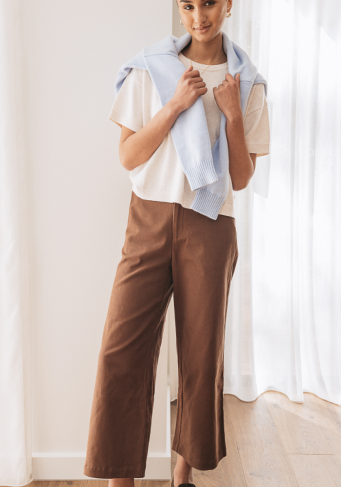 FEATHER + NOISE DARCY PANT - CHOCOLATE