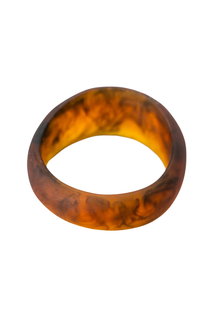 THICK RESIN STACKING CUFF - TORTOISESHELL