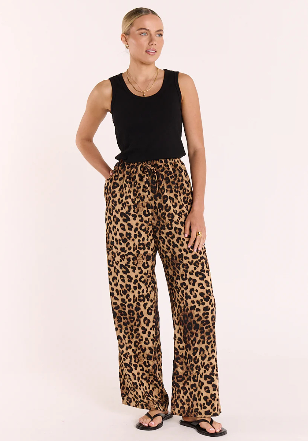 FEATHER + NOISE RILEY PANT - LEOPARD