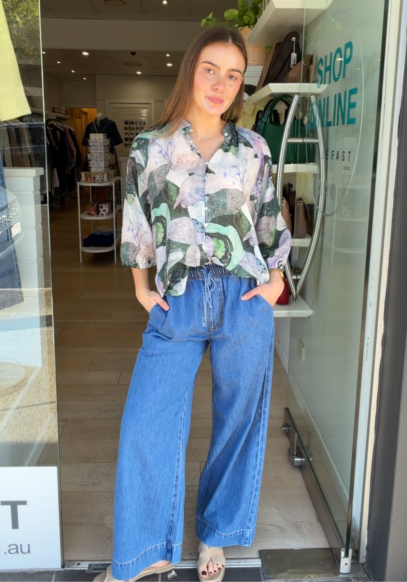 WILLA BLOUSE - COOL TONE PRINT
