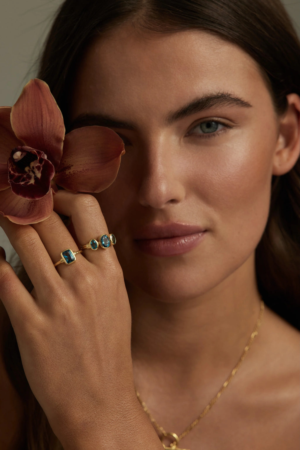 TONI MAY TRINITY RING - BLUE TOPAZ