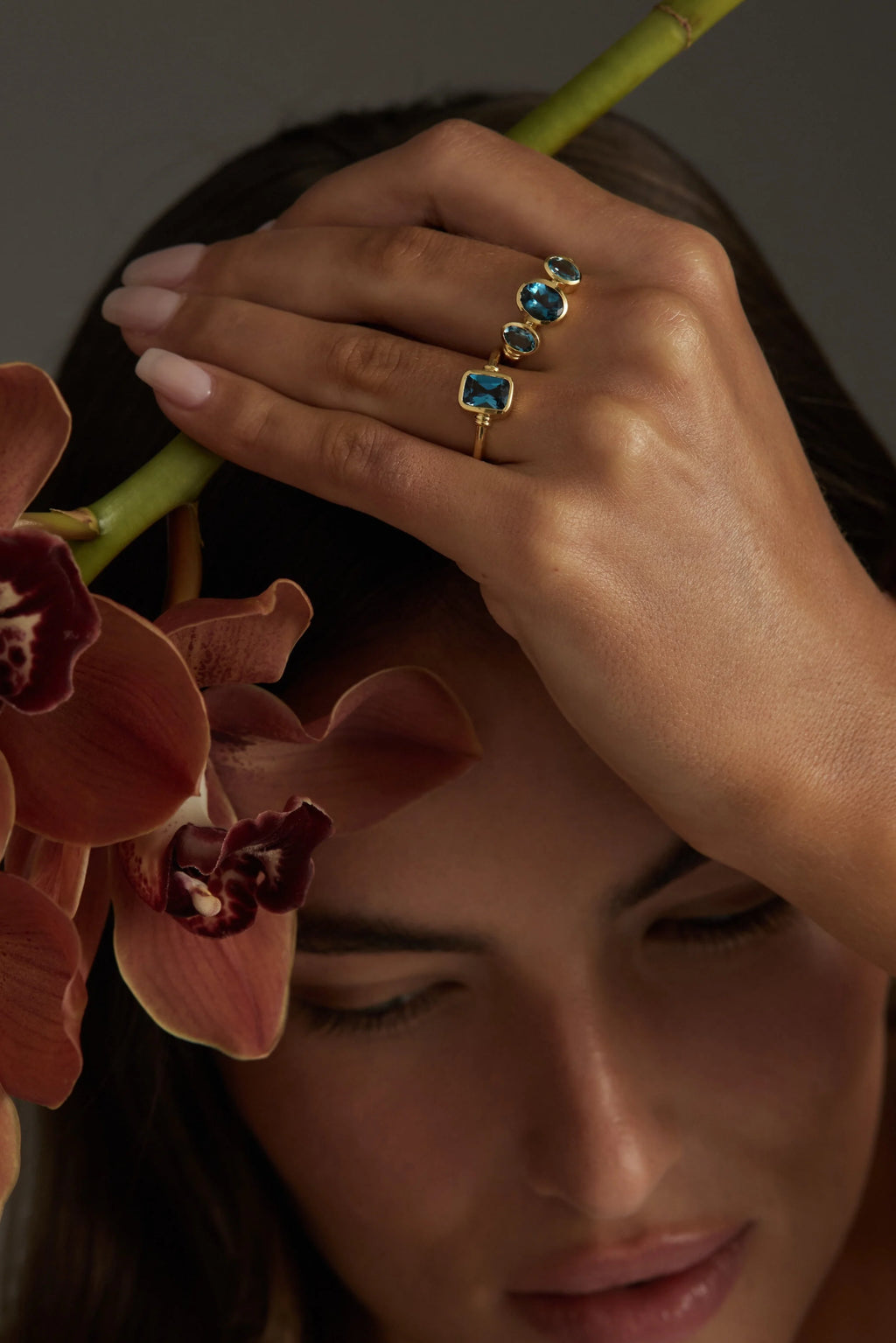 TONI MAY ROMY STACKER RING - TOPAZ
