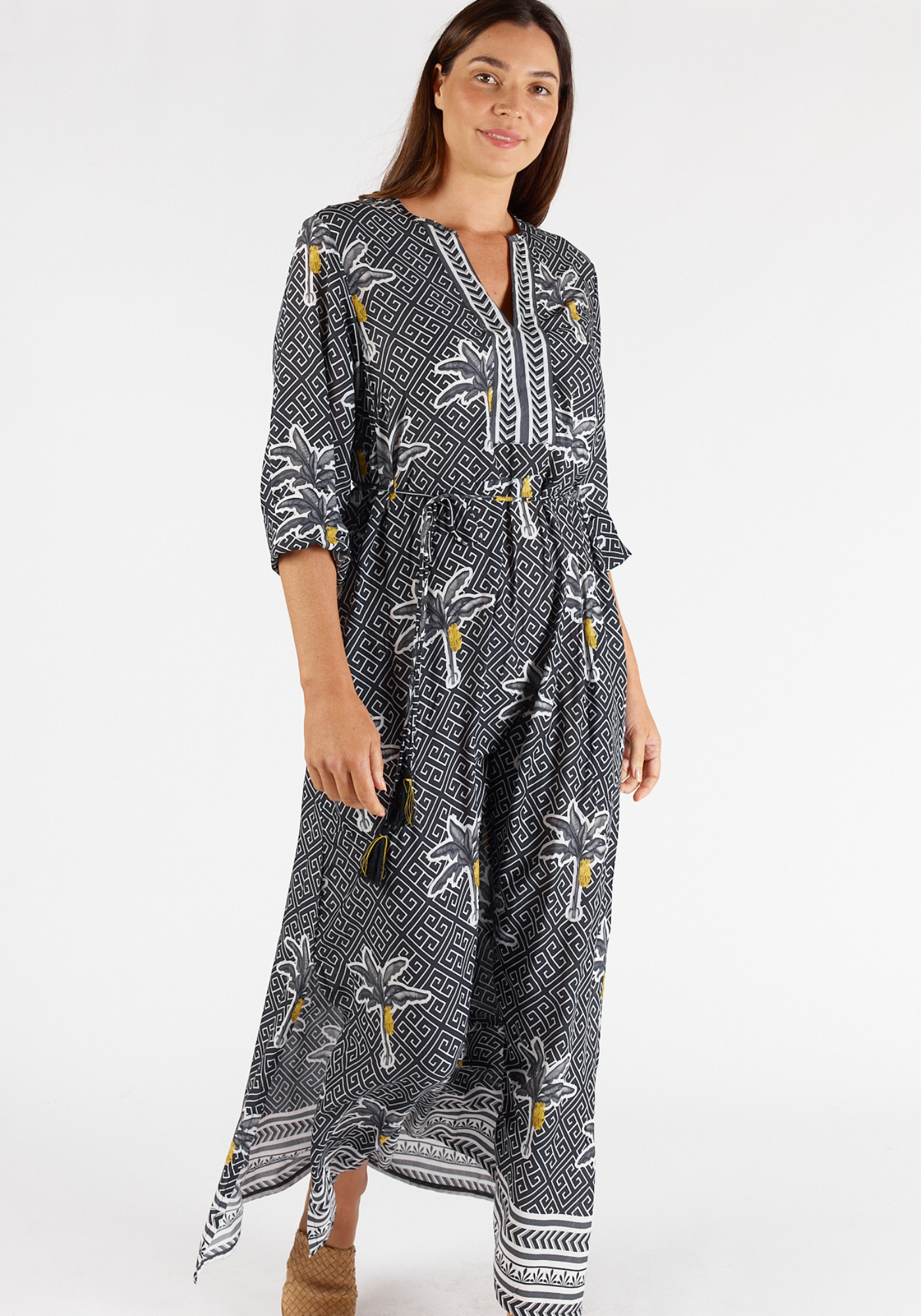 LULA SOUL DOMINICA KAFTAN - BLACK & WHITE PRINT