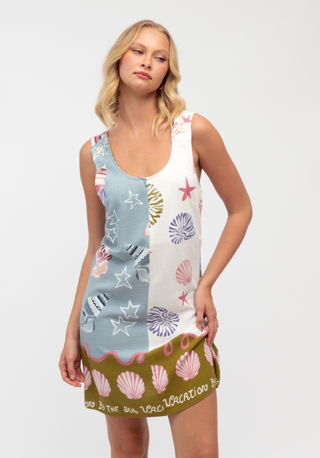 FLORENCE MINI SHIFT DRESS - SHELL PRINT