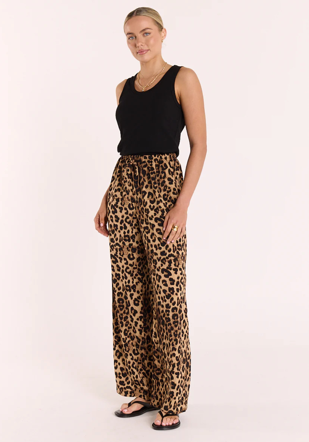 FEATHER + NOISE RILEY PANT - LEOPARD