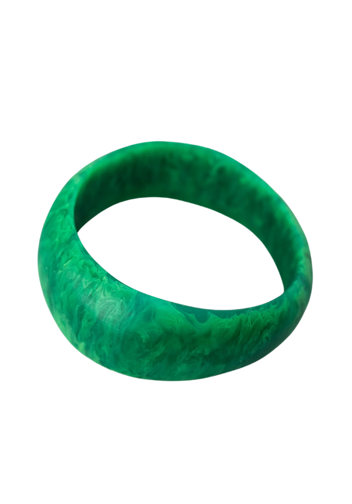 THICK RESIN STACKING CUFF - EMERALD GREEN