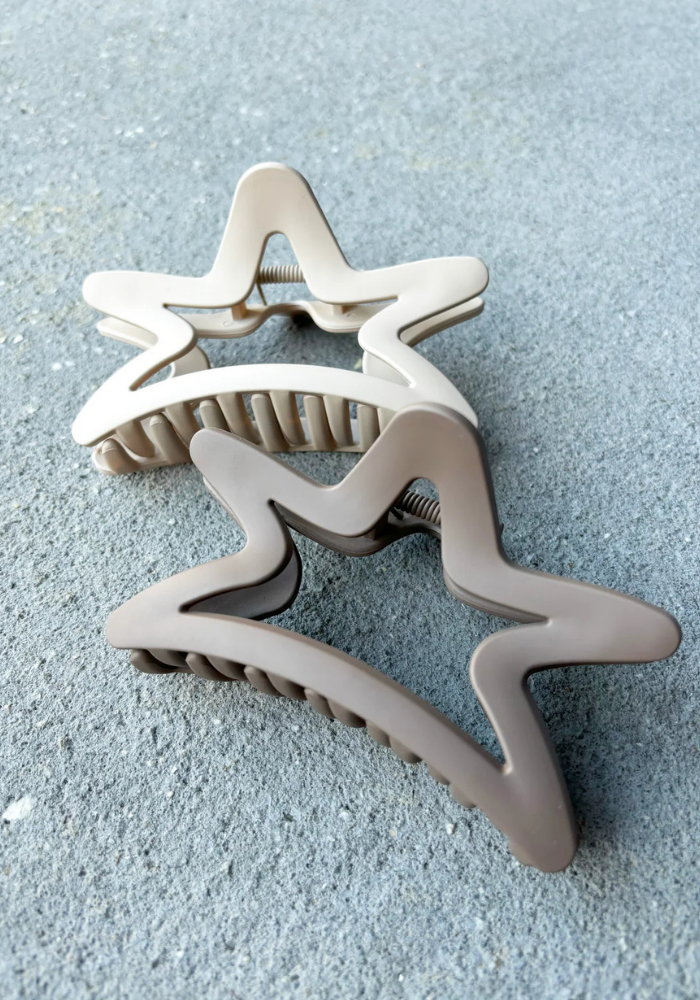 MATTE STAR HAIR CLAW CLIP - BROWN