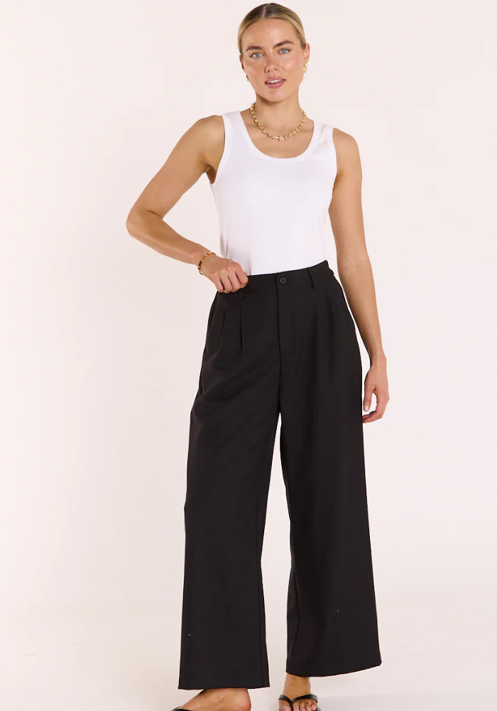 FEATHER + NOISE CARMEN CROPPED PANT - BLACK