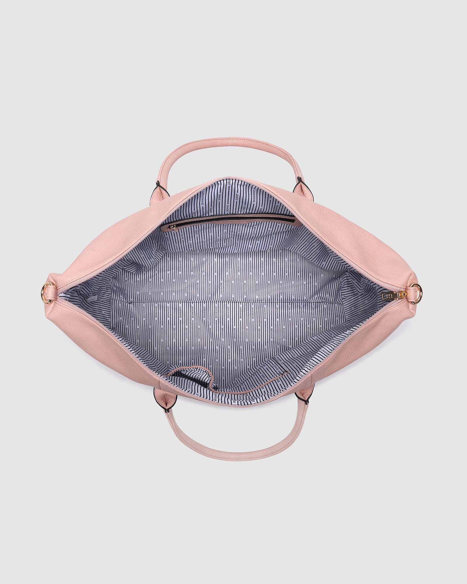 LOUENHIDE ALEXIS STRIPE WEEKENDER TRAVEL BAG - BLUSH