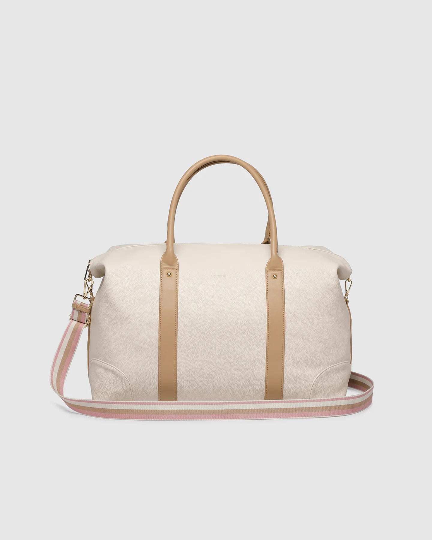 LOUENHIDE ALEXIS STRIPE WEEKENDER TRAVEL BAG - VANILLA