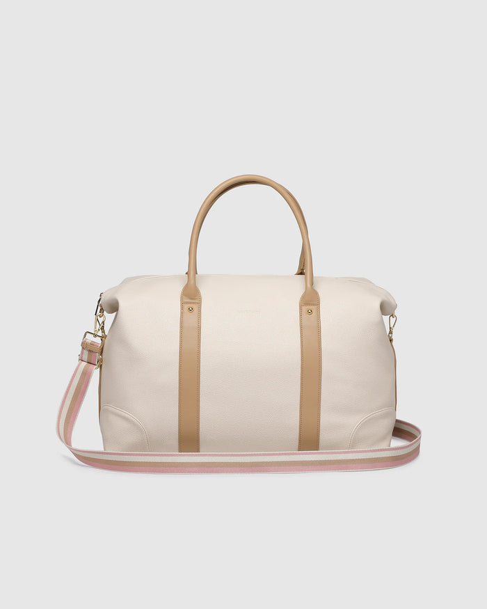 Load image into Gallery viewer, LOUENHIDE ALEXIS STRIPE WEEKENDER TRAVEL BAG - VANILLA