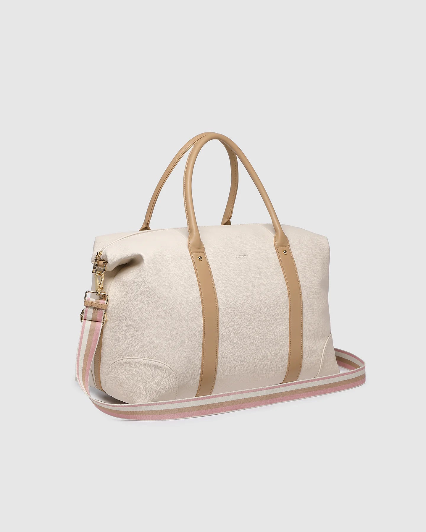 LOUENHIDE ALEXIS STRIPE WEEKENDER TRAVEL BAG - VANILLA