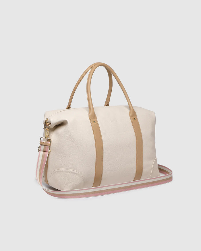 Load image into Gallery viewer, LOUENHIDE ALEXIS STRIPE WEEKENDER TRAVEL BAG - VANILLA