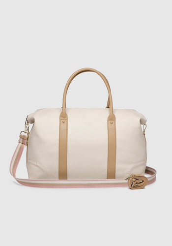 LOUENHIDE ALEXIS STRIPE WEEKENDER TRAVEL BAG - VANILLA