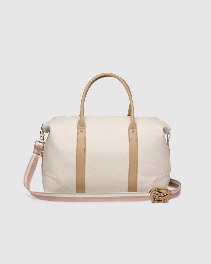 Load image into Gallery viewer, LOUENHIDE ALEXIS STRIPE WEEKENDER TRAVEL BAG - VANILLA