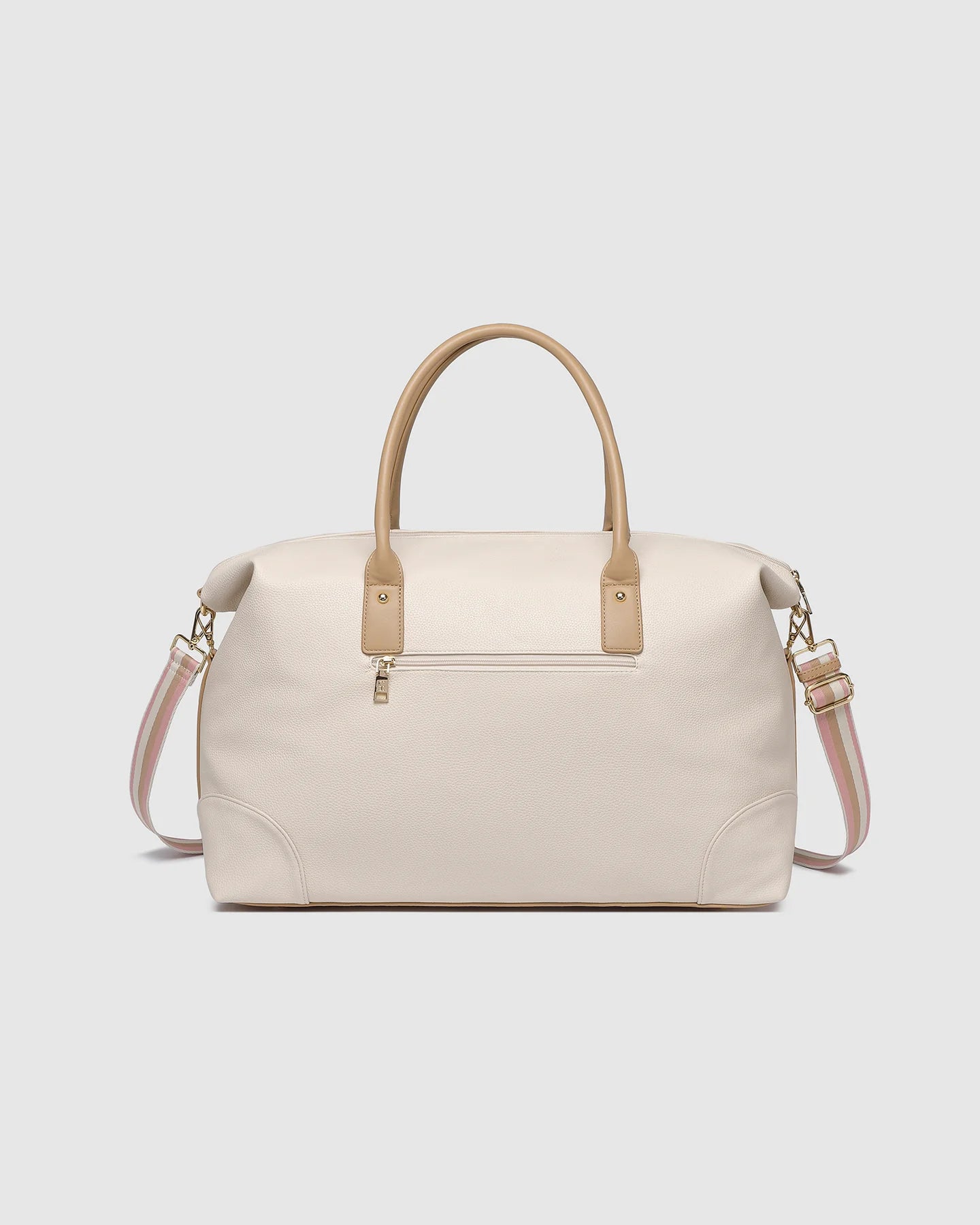 LOUENHIDE ALEXIS STRIPE WEEKENDER TRAVEL BAG - VANILLA