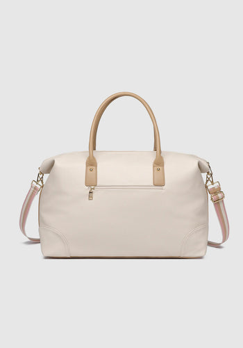 LOUENHIDE ALEXIS STRIPE WEEKENDER TRAVEL BAG - VANILLA