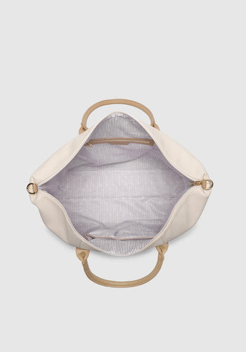 LOUENHIDE ALEXIS STRIPE WEEKENDER TRAVEL BAG - VANILLA