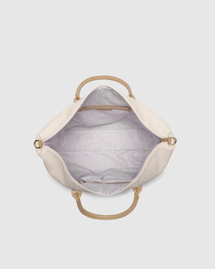 Load image into Gallery viewer, LOUENHIDE ALEXIS STRIPE WEEKENDER TRAVEL BAG - VANILLA