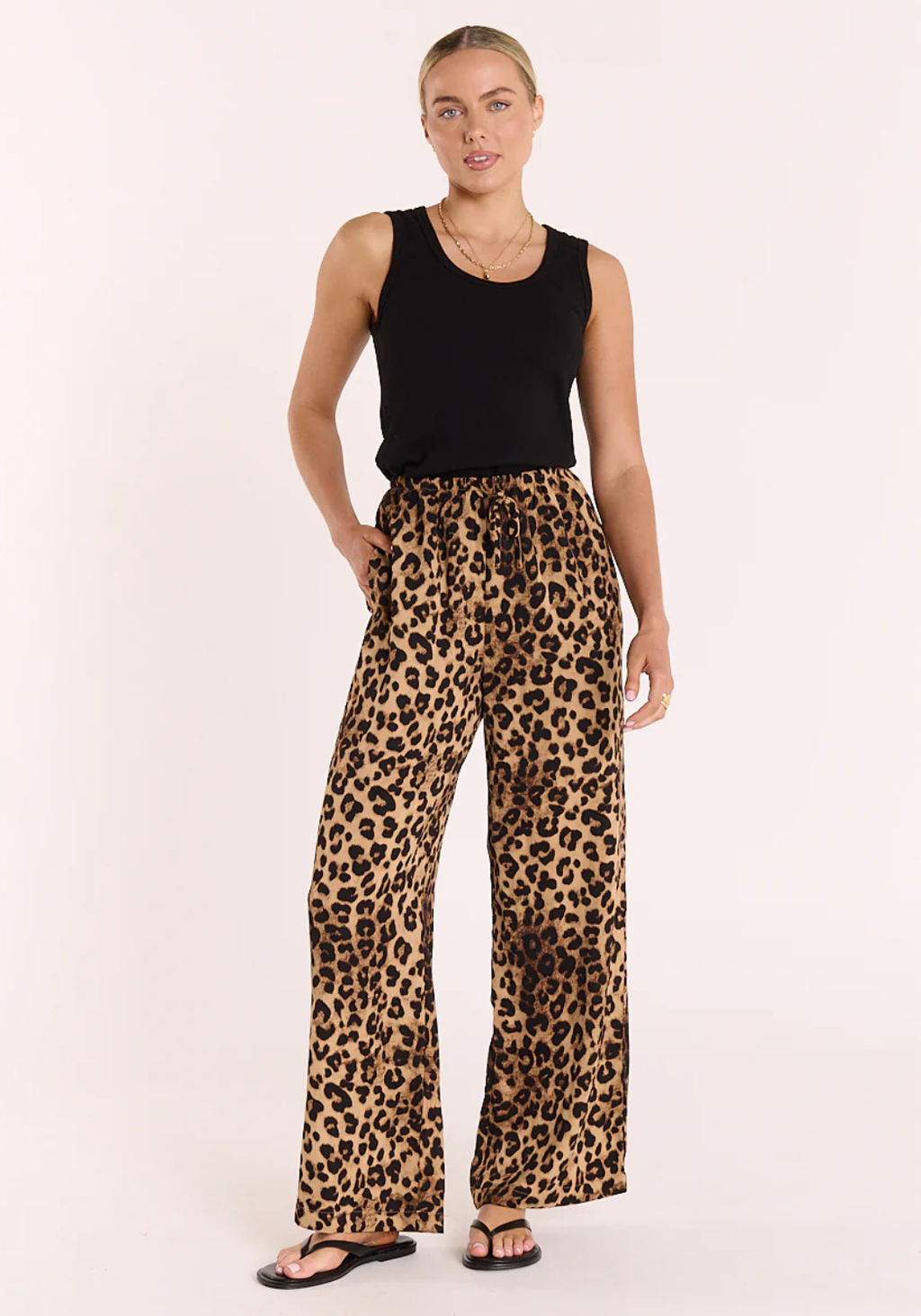 FEATHER + NOISE RILEY PANT - LEOPARD