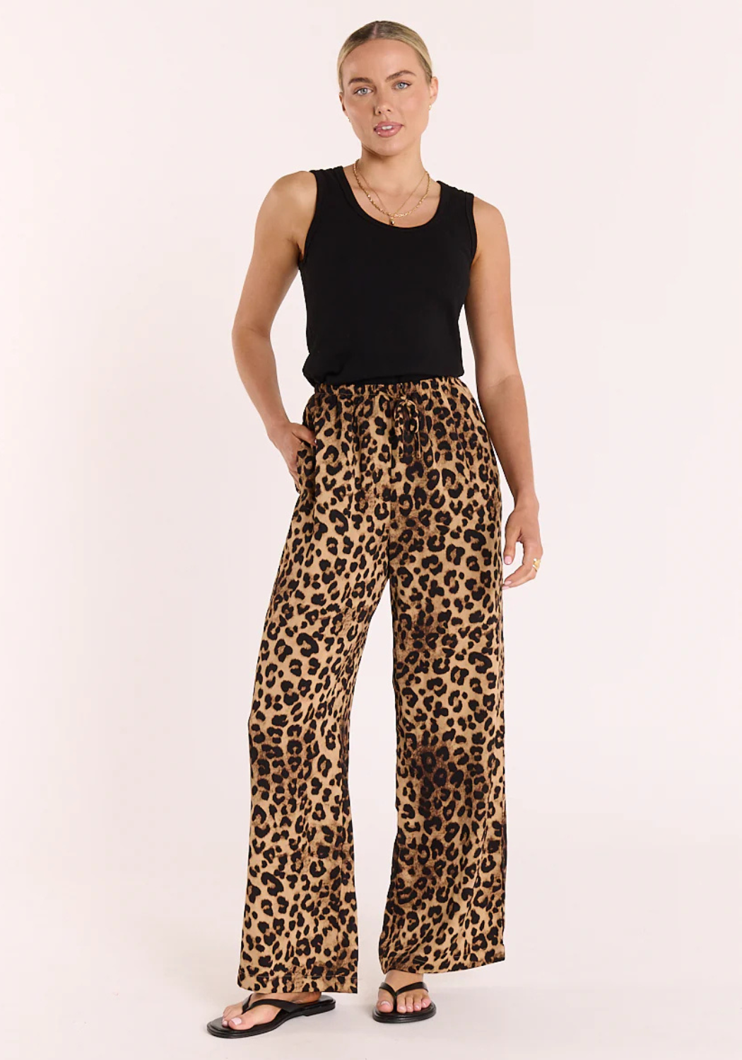 FEATHER + NOISE RILEY PANT - LEOPARD