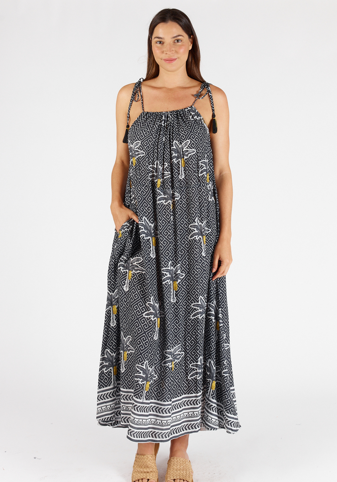 LULA SOUL DOMINICA SUNDRESS - BLACK AND WHITE PRINT