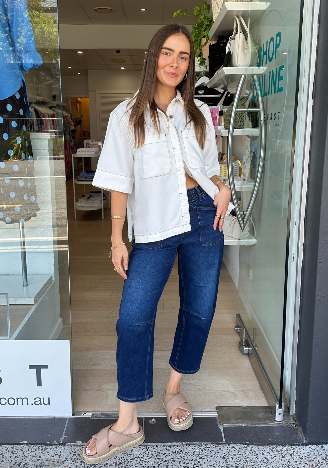 LEO DENIM BARREL JEANS - DARK BLUE