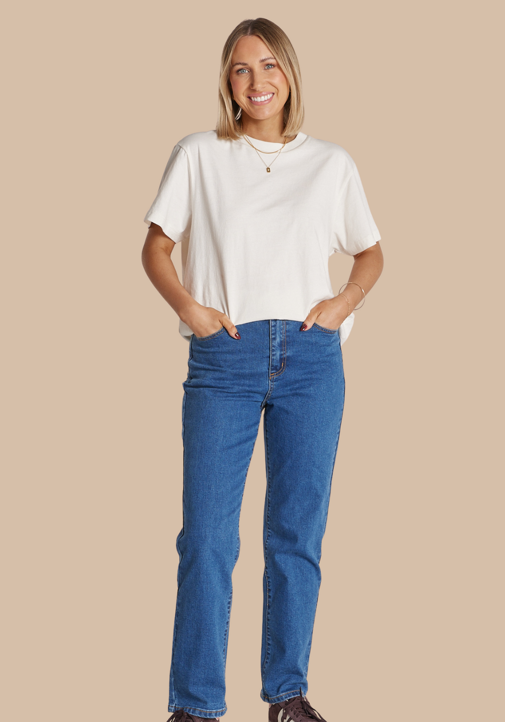 FEATHER + NOISE CARTER TEE - STONE