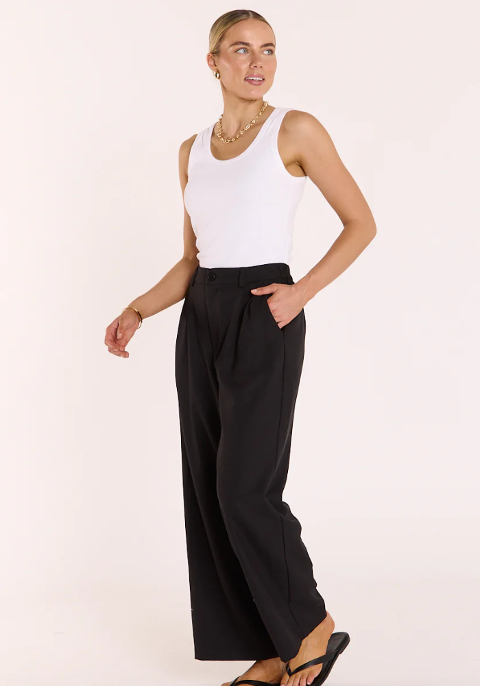FEATHER + NOISE CARMEN CROPPED PANT - BLACK