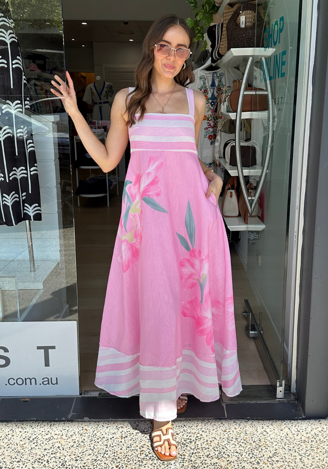 PIPER MAXI DRESS - PINK FLORAL
