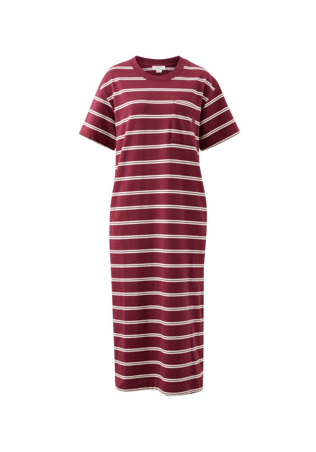 CERES LIFE CHARLOTTE MIDI TERRY DRESS - BURGUNDY MILK STRIPE