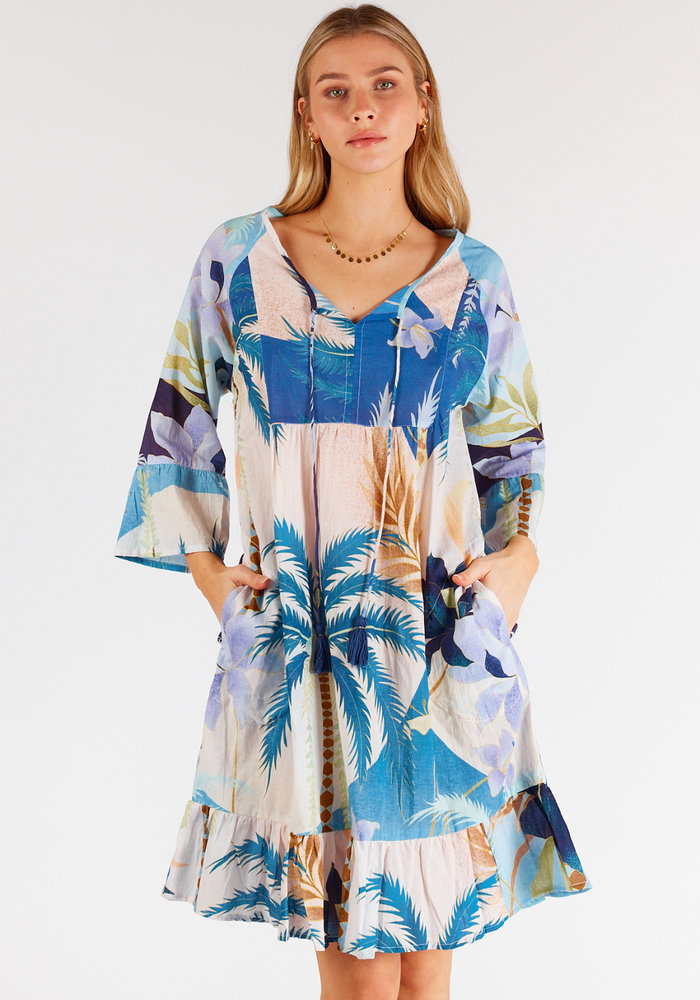 Load image into Gallery viewer, LULALIFE JOSIE DRESS - BLUE PRINT